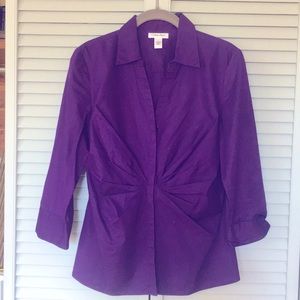 Calvin Klein Royal Purple Dress Shirt Sharp Medium